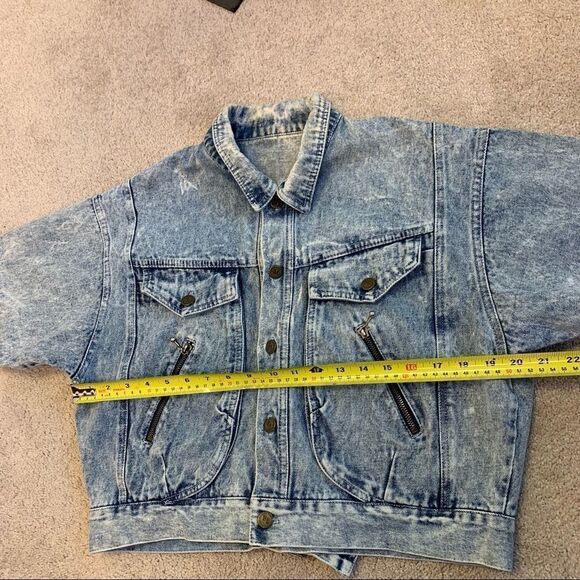 💥BRUNO Cassini vintage short sleeve acid wash retro denim Jean jacket - Picture 7 of 7